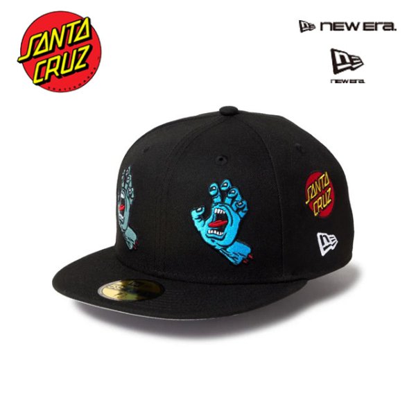 画像1: NEW ERA ( ニューエラ ) - 59FIFTY SANTA CRUZ オールオーバー スクリーミングハンド ブラック (1)
