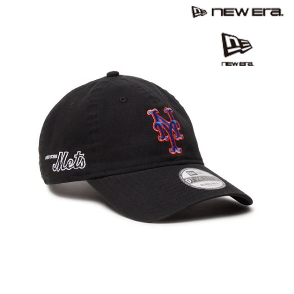 画像1: NEW ERA ( ニューエラ ) - 9TWENTY MLB Side Patch ニューヨーク・メッツ ブラック (1)