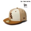 画像1: NEW ERA ( ニューエラ ) - 59FIFTY Pancakes シカゴ・ホワイトソックス トーステッドピーナッツ/ワインコーク タンバイザー (1)