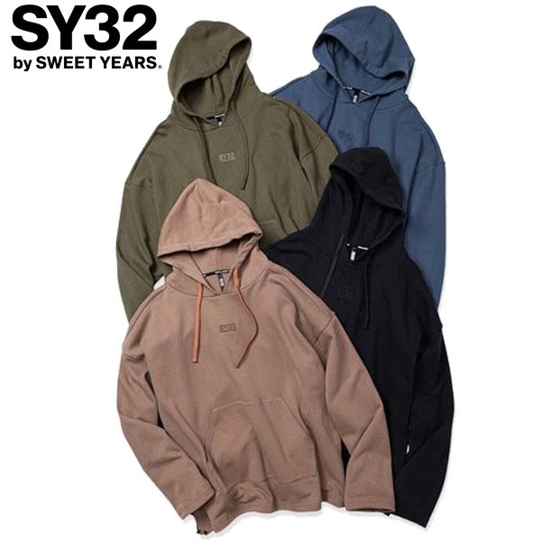 画像1: SY32 by SWEET YEARS (エスワイサーティトゥ) - EMBROIDERY LOGO WIDE SILHOUETTE RELAXING P/O HOODIE (1)