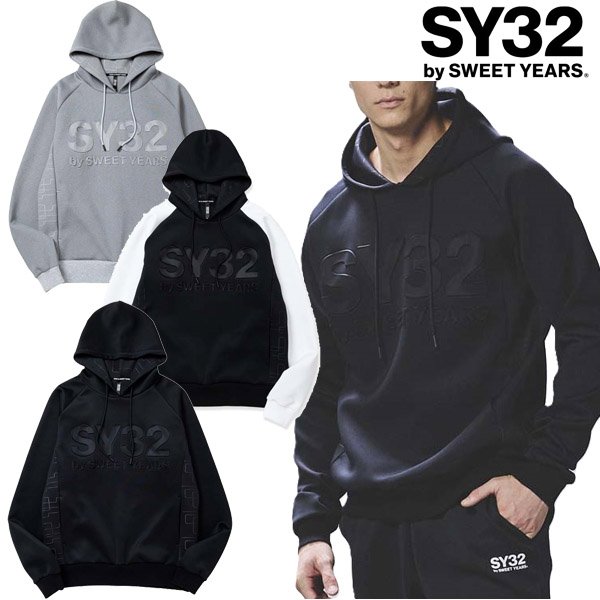 画像1: SY32 by SWEET YEARS (エスワイサーティトゥ) - DOUBLE KNIT EMBOSS GEOMETRY P/O HOODIE (1)