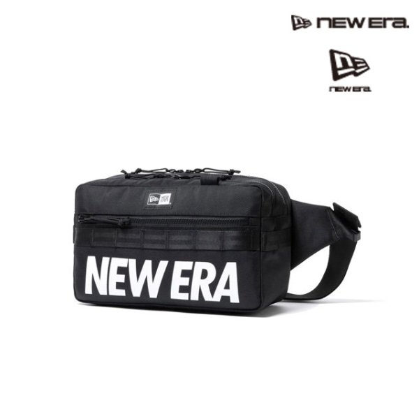 画像1: NEW ERA ( ニューエラ ) - スクエア ウエストバッグ 7L プリントロゴ ブラック (1)