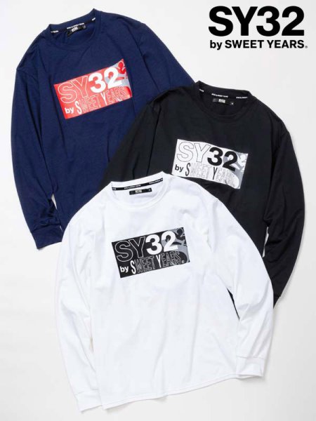 画像1: SY32 by SWEET YEARS (エスワイサーティトゥ) - SY LOGO MIX LOGO BOX L/S TEE (1)