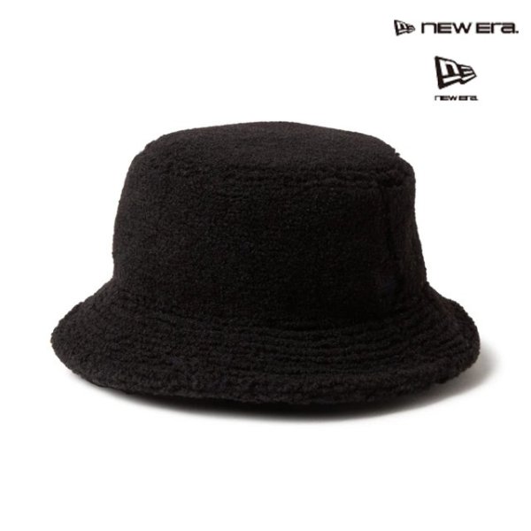 画像1: NEW ERA ( ニューエラ ) - バケット01 ボアフリース ベーシック ブラック (1)