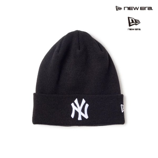 画像1: NEW ERA ( ニューエラ ) - ベーシック カフニット MLB Team Logo ニューヨーク・ヤンキース ブラック (1)