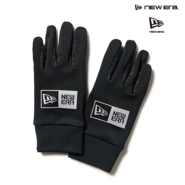 画像1: NEW ERA ( ニューエラ ) - イータッチ フリース ウォーマーグローブ ボックスロゴ ブラック/グレー FW25 (1)
