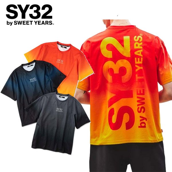 画像1: SY32 by SWEET YEARS (エスワイサーティトゥ) - GRADATION BIG LOGO TEE (1)