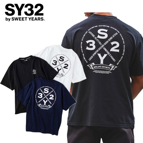 画像1: SY32 by SWEET YEARS (エスワイサーティトゥ) - CIRCLE LOGO BACK PRINT TEE (1)