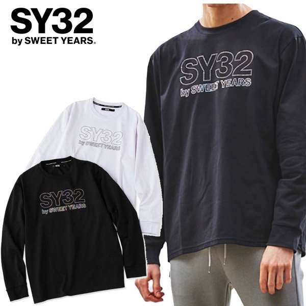 画像1: SY32 by SWEET YEARS (エスワイサーティトゥ) - RHINESTONE BASIC LOGO L/S TEE (1)