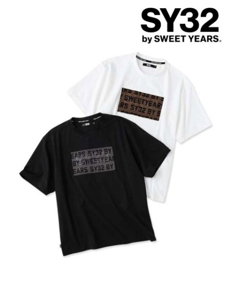 画像1: SY32 by SWEET YEARS (エスワイサーティトゥ) - JACQUARD EMBOSS LOGO TEE (1)