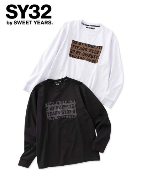 画像1: SY32 by SWEET YEARS (エスワイサーティトゥ) - JACQUARD EMBOSS LOGO L/S TEE (1)