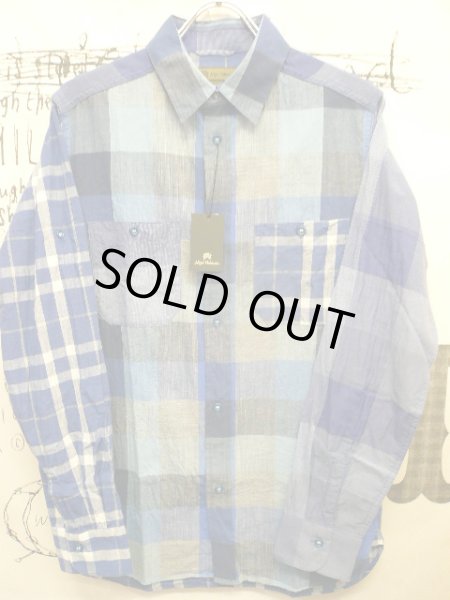 画像1: NIGEL CABOURN  （ ナイジェル・ケーボン ） - Nigel Cabourn - MADRAS CHECK MIX SHIRT  ブルー　 (1)