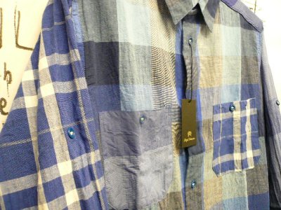 画像2: NIGEL CABOURN  （ ナイジェル・ケーボン ） - Nigel Cabourn - MADRAS CHECK MIX SHIRT  ブルー　