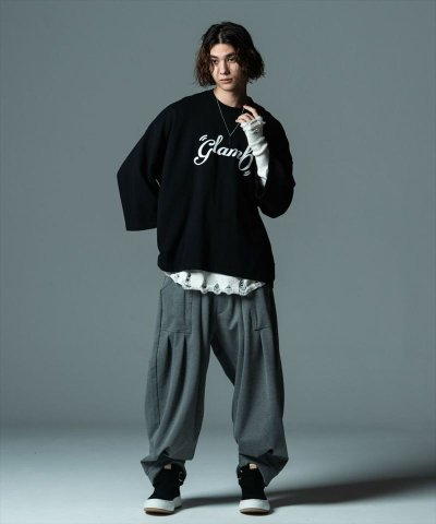 画像2: glamb  ( グラム ) - GB0422/CS05 : Wide Sleeve Logo Sweat / ワイドスリーブロゴスウェット