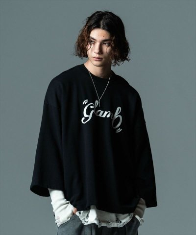 画像1: glamb  ( グラム ) - GB0422/CS05 : Wide Sleeve Logo Sweat / ワイドスリーブロゴスウェット