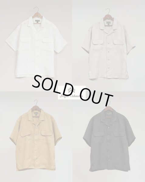 画像1: NIGEL CABOURN  （ ナイジェル・ケーボン ） - Nigel Cabourn オープンカラーシャツ - リネンツイル / OPEN COLLAR SHIRT - LINEN TWILL  80460011005　 (1)