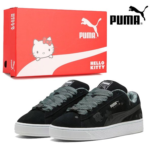 画像1: PUMA (プーマ) - SUEDE XL HELLO KITTY 01BK/LIGHT MOSS (1)