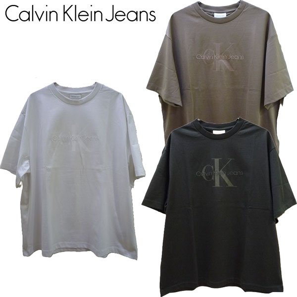 画像1: CALVIN KLEIN JEANS (カルバンクラインジーンズ) - モノグラムロゴTシャツ (1)