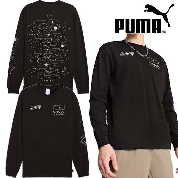 画像1: PUMA (プーマ) - メンズ グラフィックス セレブリティ 長袖 Tシャツ (1)