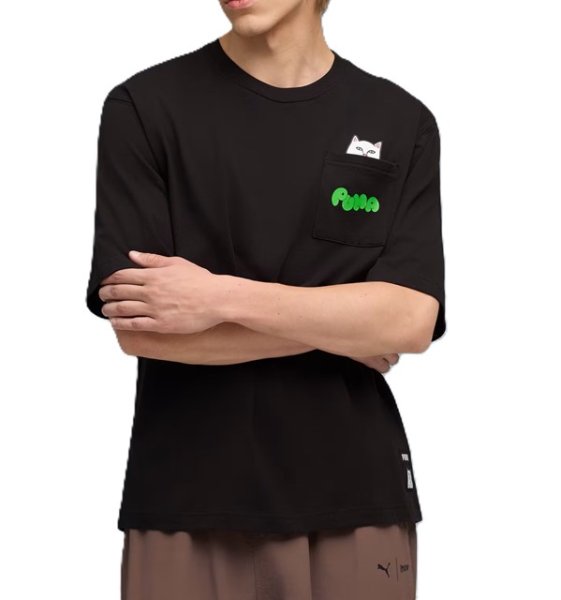 画像9: PUMA (プーマ) - ユニセックス PUMA x RIPNDIP リラックスド ポケット 半袖 Tシャツ (9)