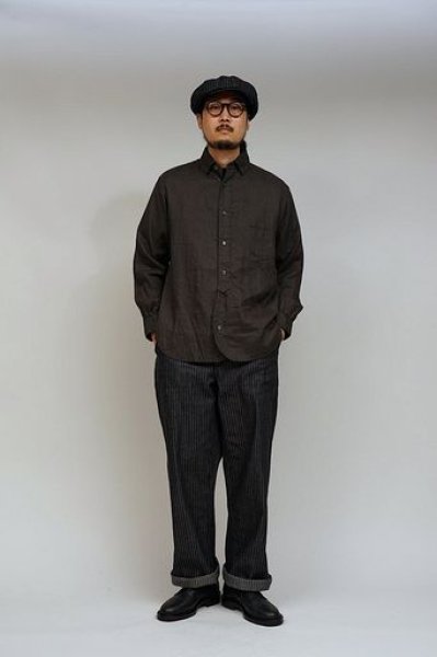 画像1: NIGEL CABOURN  （ ナイジェル・ケーボン ） - Nigel Cabourn  ブリティッシュオフィサーズシャツ - タイプ2 ヘンプ / BRITISH OFFICERS SHIRT - TYPE2 HEMP  80500010003  (1)