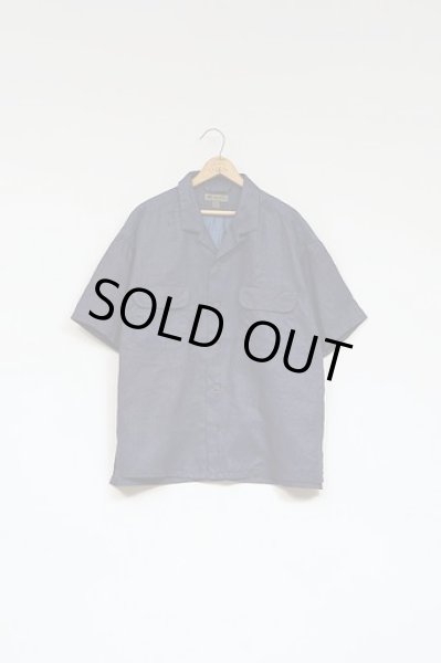 画像1: NIGEL CABOURN  （ ナイジェル・ケーボン ） - Nigel Cabourn  オープンカラーシャツ - リネンインディゴ / OPEN COLLAR SHIRT - LINEN INDIGO   80500011006   (1)