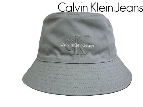 画像1: CALVIN KLEIN JEANS (カルバンクラインジーンズ) - MONO LOGO EMBRO BUCKET バケットハット (1)