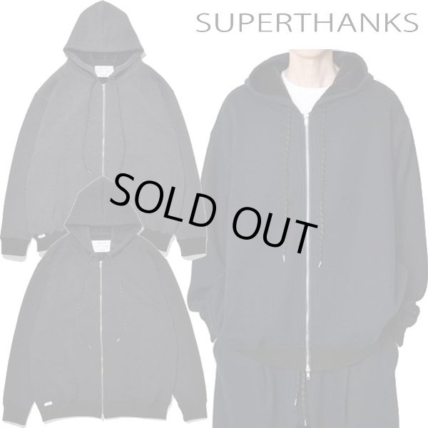 画像1: SUPERTHANKS (スーパーサンクス) - ダブルフェイスWジップフーディ (ユニセックス) Zip-up knitted hoodie (1)