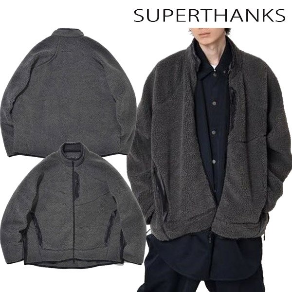 画像1: SUPERTHANKS (スーパーサンクス) - 肉厚ボア コンビネーション ブルゾン (ユニセックス) Technical boa jacket (1)