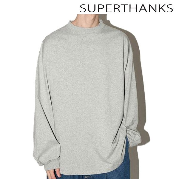 画像1: SUPERTHANKS (スーパーサンクス) - 無地オーバーサイズ コットン ロングTシャツ(ユニセックス)Refined L/S T (1)