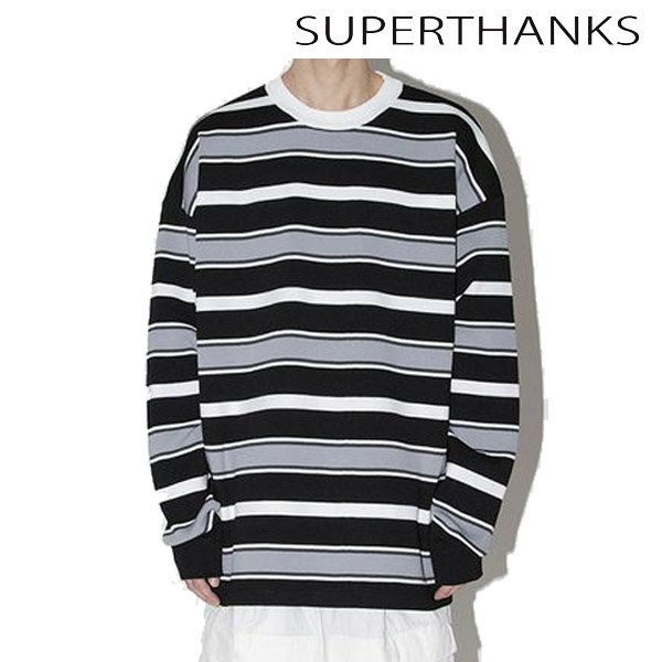 画像1: SUPERTHANKS (スーパーサンクス) - 春ニット オーバーサイズ ロング TシャツL/S knit T-shirt (1)