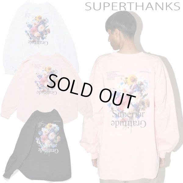 画像1: SUPERTHANKS (スーパーサンクス) - バックフラワープリント オーバーサイズ ロングTシャツ /'Flower' L/S T (1)