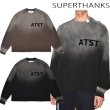 画像1: SUPERTHANKS (スーパーサンクス) - Sun faded Flocky print Sweat L/S T-shirt (1)