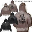 画像1: SUPERTHANKS (スーパーサンクス) - Sun faded Flocky print Zip-Hoodie Sweat (1)