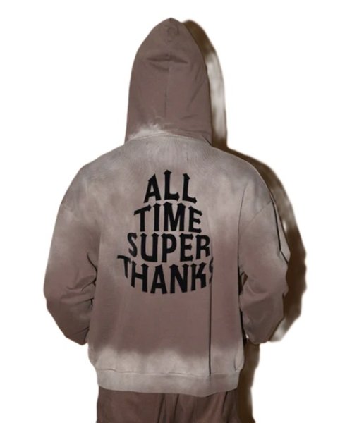 画像14: SUPERTHANKS (スーパーサンクス) - Sun faded Flocky print Zip-Hoodie Sweat (14)