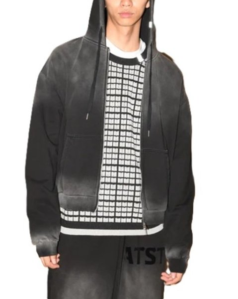 画像15: SUPERTHANKS (スーパーサンクス) - Sun faded Flocky print Zip-Hoodie Sweat (15)