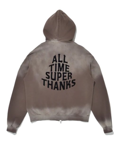画像4: SUPERTHANKS (スーパーサンクス) - Sun faded Flocky print Zip-Hoodie Sweat (4)