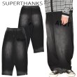 画像1: SUPERTHANKS (スーパーサンクス) - Sun faded Flocky print Sweat Side-tuck Wide Pants (1)