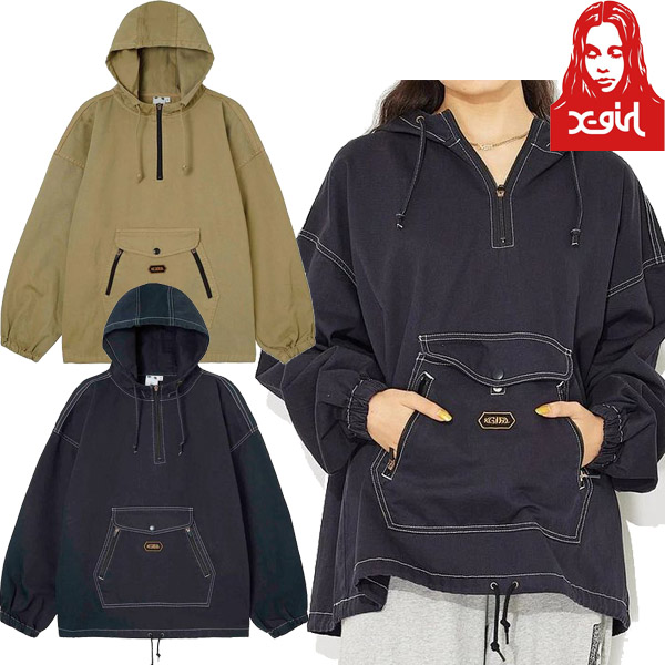 X-girl ( エックスガール ) - KANGAROO POCKET ANORAK - FAITHWEB