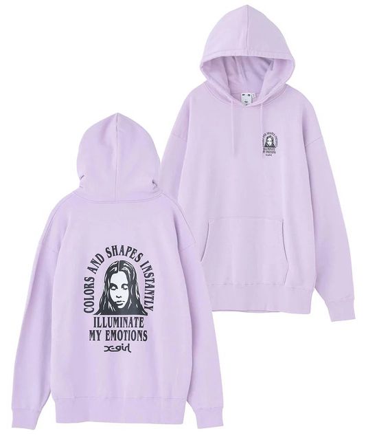 X-girl ( エックスガール ) - ARCH & FACE LOGO SWEAT HOODIE - FAITHWEB