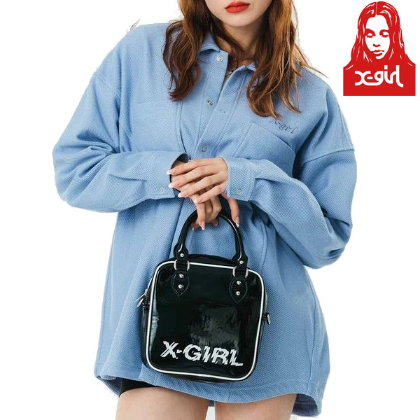 X-girl ( エックスガール ) - ENAMEL 2WAY SQUARE SHOULDER BAG - FAITHWEB