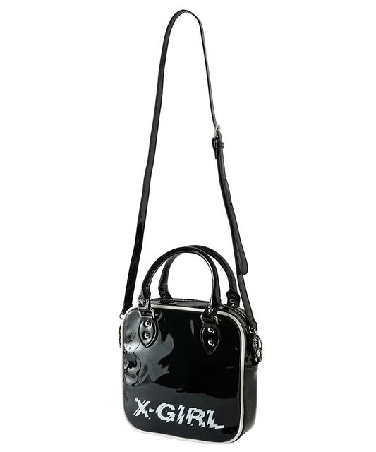 X-girl ( エックスガール ) - ENAMEL 2WAY SQUARE SHOULDER BAG - FAITHWEB