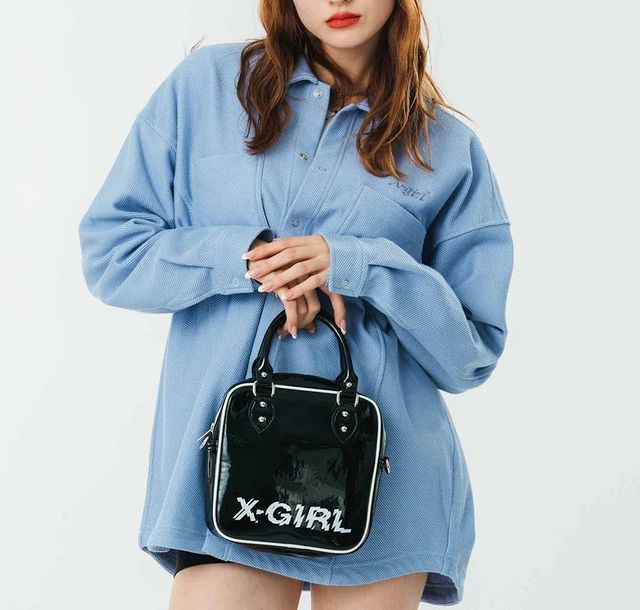 X-girl ( エックスガール ) - ENAMEL 2WAY SQUARE SHOULDER BAG - FAITHWEB