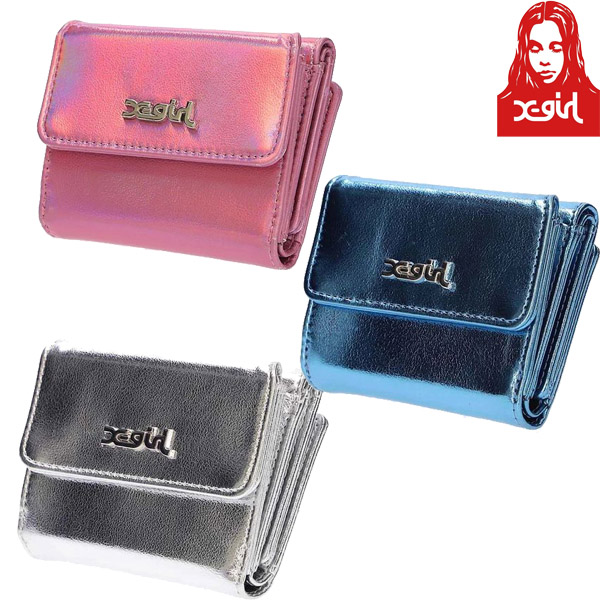 X-girl ( エックスガール ) - METALLIC FAUX LEATHER MINI WALLET