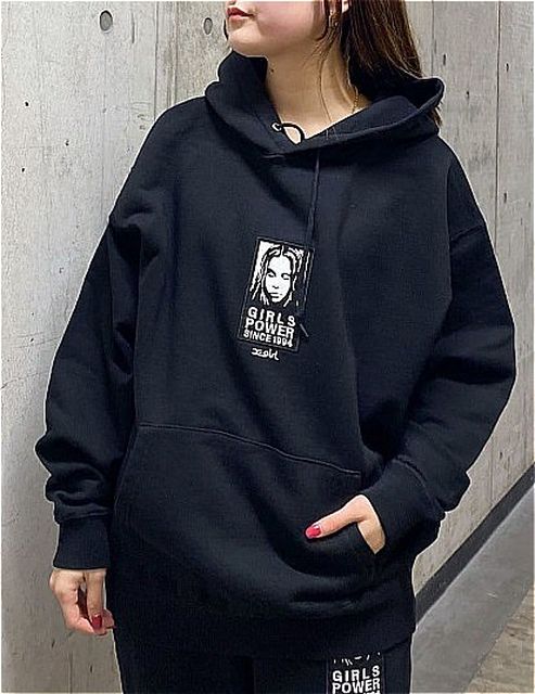 X-girl ( エックスガール ) - FACE PATCH SWEAT HOODIE - FAITHWEB