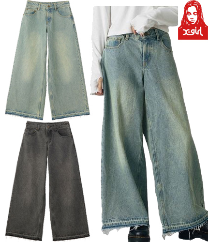 X-girl ( エックスガール ) - LOW RISE OVERDYED DENIM PANTS