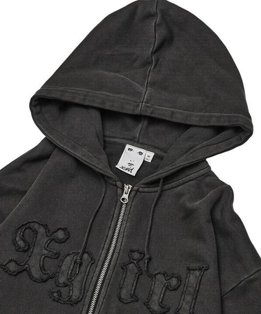 X-girl ( エックスガール ) - LOGO PATCH PIGMENT DYED ZIP UP