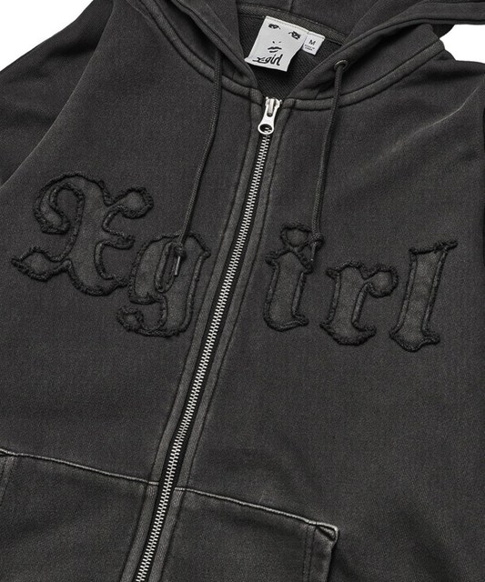 X-girl ( エックスガール ) - LOGO PATCH PIGMENT DYED ZIP UP
