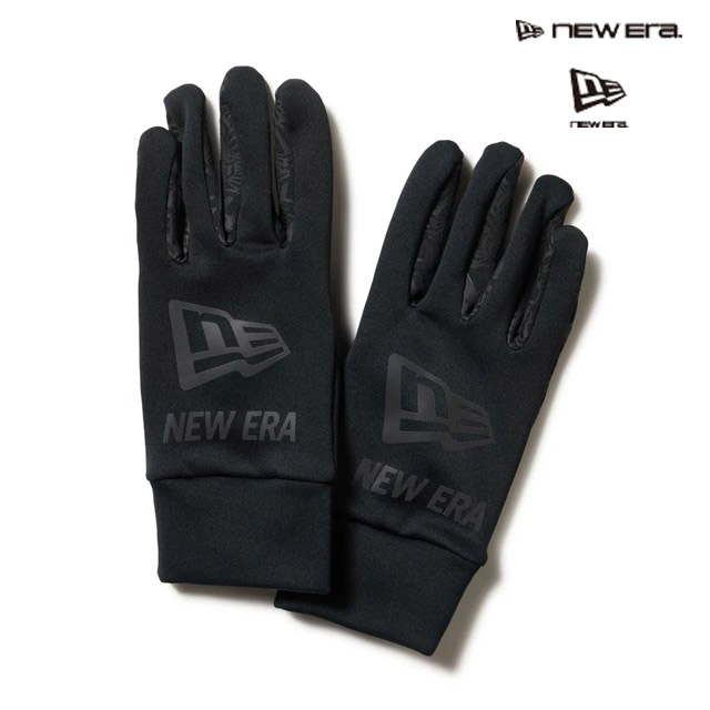 NEW ERA ( ニューエラ ) - イータッチ フリース ウォーマーグローブ ビッグフラッグロゴ ブラック/ブラック FW25