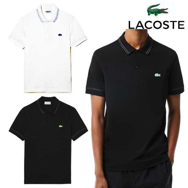 LACOSTE ( ラコステ ) - 配色ステッチ鹿の子地ポロシャツ